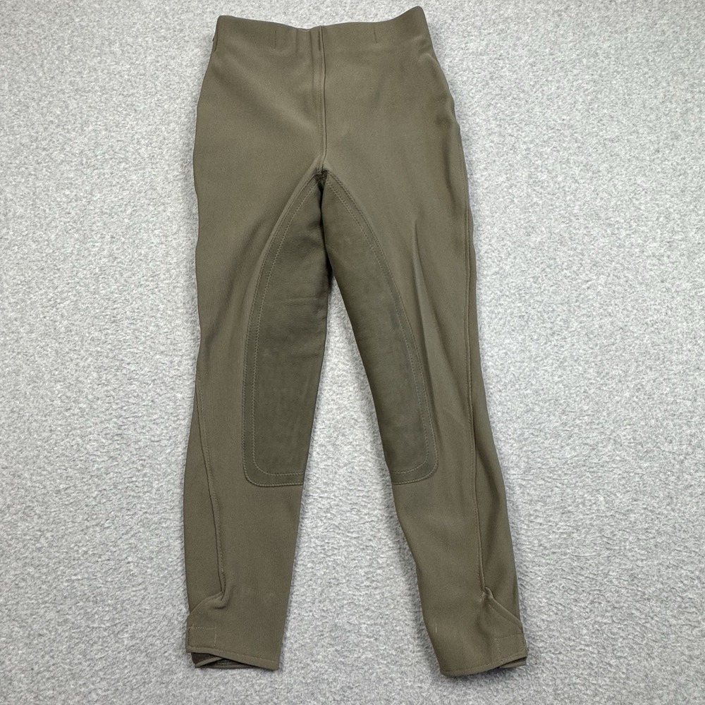 Elizabeth G Full Seat Breeches 27S leather Ribbed Equestrian English Pants EUC